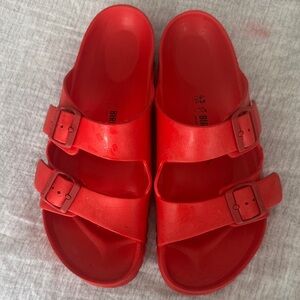 Birkenstock Kids Bright Red Two-Strap EVA Sandals